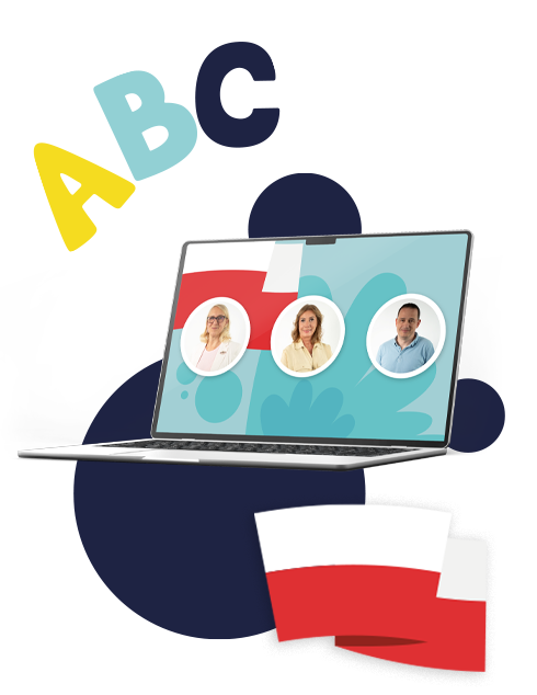 Laptop z przedstawionymi nauczycielami Polonijki.